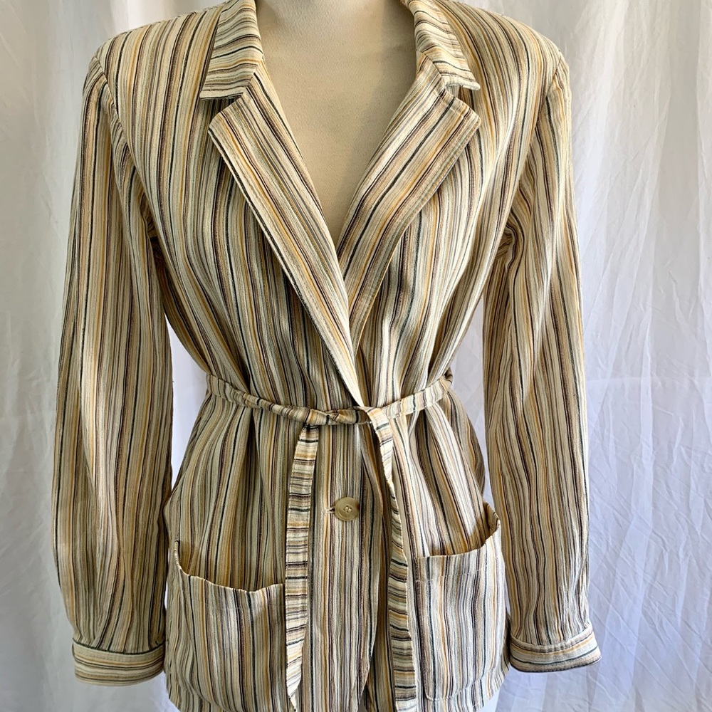 Vintage striped Jaeger blazer tie 12 70s 80s